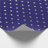 Papier Cadeau Polka Big Dots Blue Navy Foxier Gold Ivory (Coin)