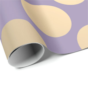 Papier Cadeau Polka Big Dots Plum violet Foxier Gold Ivory