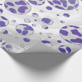 Papier Cadeau Polka blanc et violet dalmate (Coin)
