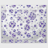 Papier Cadeau Polka blanc et violet dalmate (Plat)