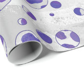 Papier Cadeau Polka blanc et violet dalmate (Coin rond)
