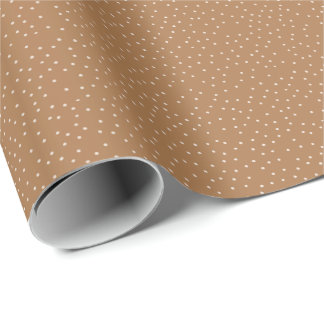 Papier Cadeau Polka blanche Brown et chaude point désaturé minus