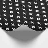 Papier Cadeau Polka blanche croise sur noir (Coin)