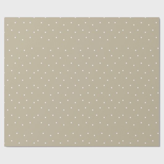 Papier Cadeau Polka classique beige point (Plat)