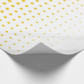 Papier Cadeau Polka de citron profond Point blanc moderne (Coin)