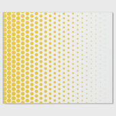 Papier Cadeau Polka de citron profond Point blanc moderne (Plat)