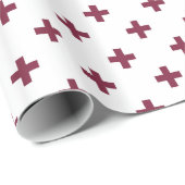 Papier Cadeau Polka de mûre croise sur blanc (Coin rond)