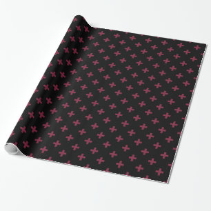 Papier Cadeau Polka de mûre croise sur le noir