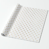 Papier Cadeau Polka dorée blanche classique petits points (Déroulé)