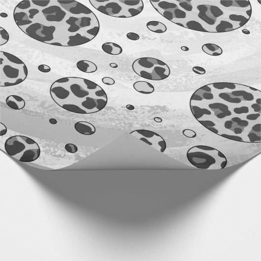 Papier Cadeau Polka Dot Leopard Design noir et blanc (Coin)