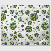 Papier Cadeau Polka Dot Leopard noir et vert (Plat)