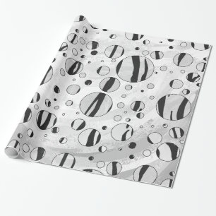 Papier Cadeau Polka Dot Tiger noir et blanc