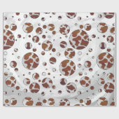 Papier Cadeau Polka Dot Vache Brown et blanche (Plat)