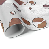 Papier Cadeau Polka Dot Vache Brown et blanche (Coin rond)