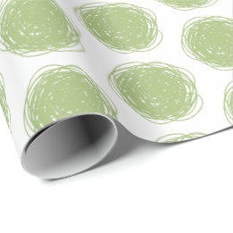 Papier Cadeau Polka Dot vert et blanc
