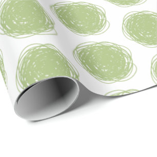 Papier Cadeau Polka Dot vert et blanc