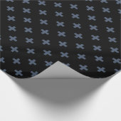 Papier Cadeau Polka gris-bleu croise sur noir (Coin)