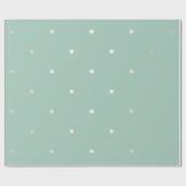 Papier Cadeau Polka Minuscules petits points Gris Argent Mint Ve (Plat)