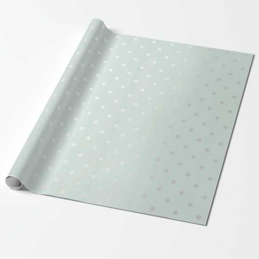 Papier Cadeau Polka Minuscules petits points gris bleu Tiffany A (Déroulé)