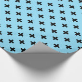 Papier Cadeau Polka noire croise sur le bleu bébé (Coin)