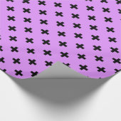 Papier Cadeau Polka noire croise sur lilas (Coin)