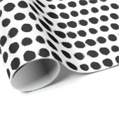 Papier Cadeau Polka noire et blanche pointillée (Coin rond)