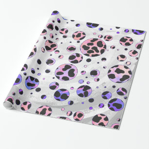 Papier Cadeau Polka noire et rose de Dalmatie Imprimer