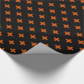 Papier Cadeau Polka orange croise sur noir (Coin)