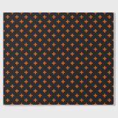 Papier Cadeau Polka orange croise sur noir (Plat)