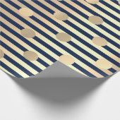 Papier Cadeau Polka petites pointes Bleu Marine Foxier Gold (Coin)