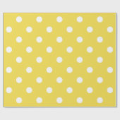 Papier Cadeau Polka Petits points blancs Canari de citron jaune  (Plat)