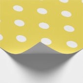 Papier Cadeau Polka Petits points blancs Canari de citron jaune  (Coin)