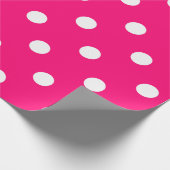 Papier Cadeau Polka petits points blancs Fuchsia rose chaud (Coin)