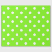 Papier Cadeau Polka Petits points blancs Vive Lumineuse Lime Ver (Plat)