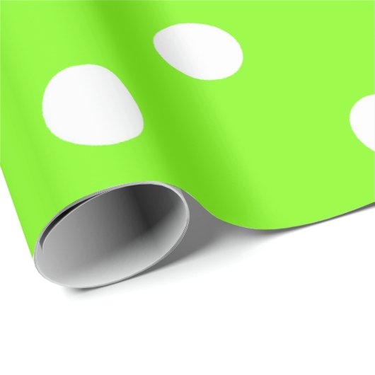 Papier Cadeau Polka Petits points blancs Vive Lumineuse Lime Ver (Coin rond)
