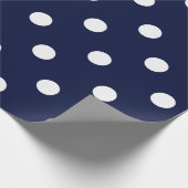 Papier Cadeau Polka Petits points Bleu Marine Blanc Classique Él (Coin)