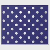 Papier Cadeau Polka Petits points Bleu Marine Sapphire gris arge (Plat)