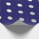 Papier Cadeau Polka Petits points Bleu Marine Sapphire gris arge (Coin)