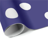 Papier Cadeau Polka Petits points Bleu Marine Sapphire gris arge (Coin rond)