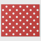 Papier Cadeau Polka Petits points Ladybird Vivid Rouge Ruby Blan (Plat)