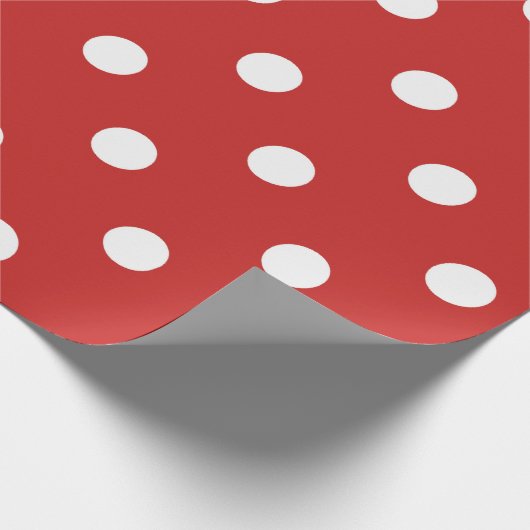 Papier Cadeau Polka Petits points Ladybird Vivid Rouge Ruby Blan (Coin)