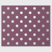 Papier Cadeau Polka Petits points Maroon Plum Bourgogne Silver G (Plat)