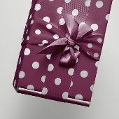 Papier Cadeau Polka Petits points Maroon Plum Bourgogne Silver G