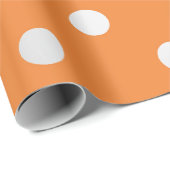 Papier Cadeau Polka Petits Points Orange Lumineux Pêche Gris Arg (Coin rond)