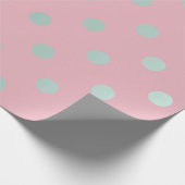 Papier Cadeau Polka Petits points Poudre rose pastel Aqua (Coin)