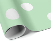 Papier Cadeau Polka Petits Pois Pastel Pea Mint Gris Argent (Coin rond)