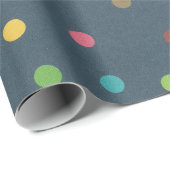 Papier Cadeau Polka point coloré Vibrant joyeux (Coin rond)