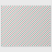 Papier Cadeau Polka rouge et verte blanc pointillé Noël (Plat)