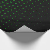 Papier Cadeau Polka vert point noir moderne (Coin)