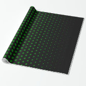 Papier Cadeau Polka vert point noir moderne (Déroulé)